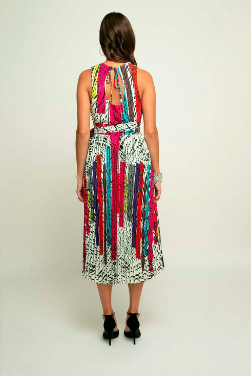 Odette Pleated Midi Dress - Battenburg