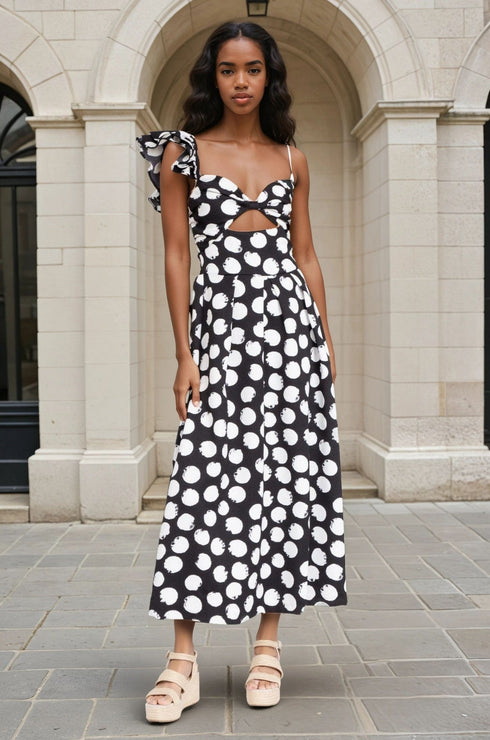 One Shoulder Dress – Black and White