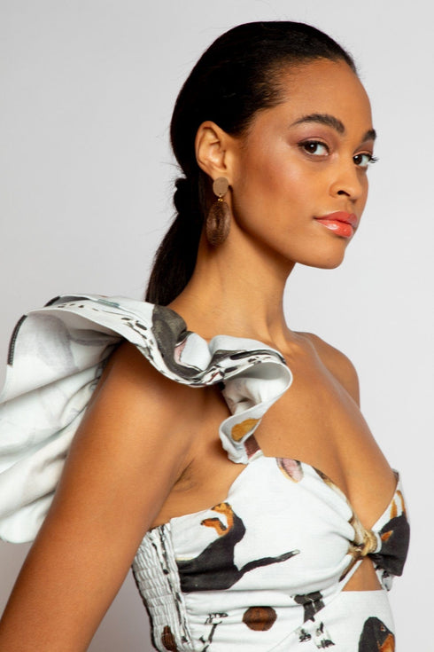 One-Shoulder Pleated Dress - Wags and Tails