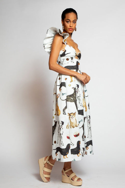 One-Shoulder Pleated Dress - Wags and Tails