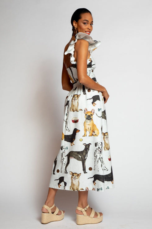 One-Shoulder Pleated Dress - Wags and Tails