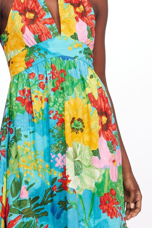 One-Shoulder Tie Maxi Floral Dress - Matisse