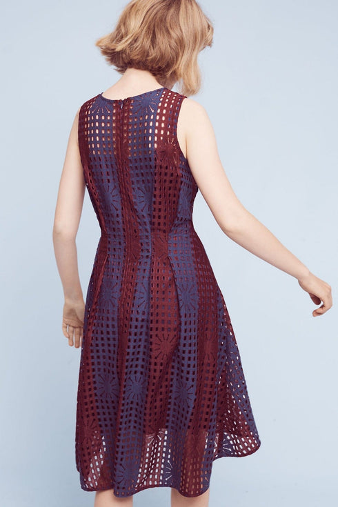 Samantha Dress - Navy+Burgundy Lace