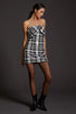 Sequined Plaid Mini Dress
