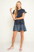 Short Sleeve Navy Mini Dress