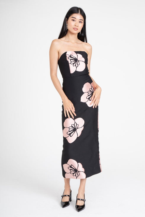 Skylan Strapless Midi Dress – Ikebana