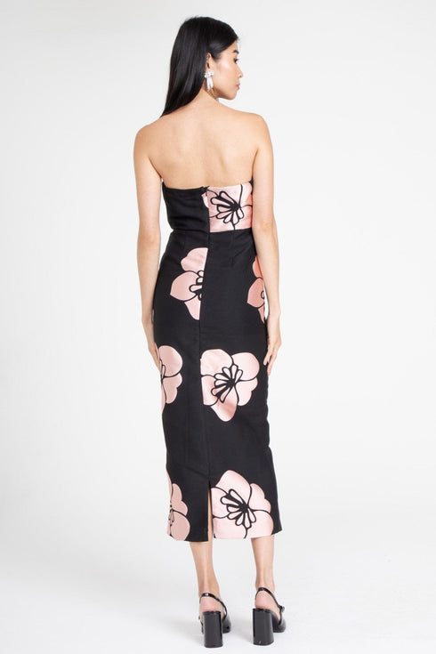 Skylan Strapless Midi Dress – Ikebana