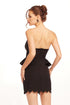 Strapless Peplum Mini Dress - Black