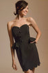 Strapless Peplum Mini Dress - Black