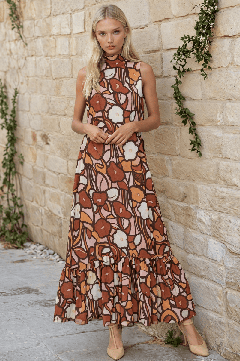 french terry maxi dress Morrigan French Terry Maxi Dress - Blue