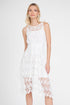 White Lace Midi Dress with Slip