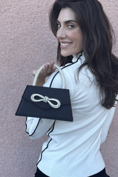 Satin Bow Rhinestone Bag