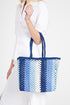 Blue and White Crochet Bag