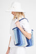 Blue and White Crochet Bag