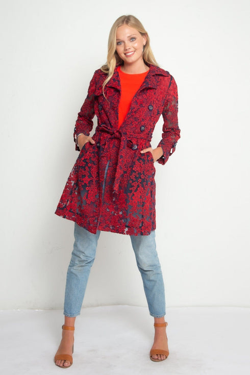 Floral Embroidered Mesh Jacket - Cannes Bloom