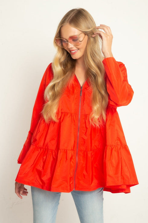 Maybelle Tiered Coat - Red