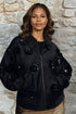 Velvet Floral Embroidered Bomber Jacket