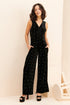 Brewster Jumpsuit - Black Velvet Pearl