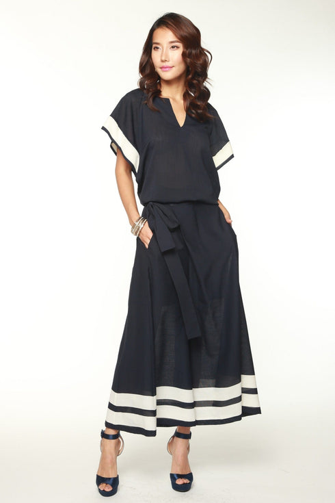 Watson Striped Jumpsuit in Navy