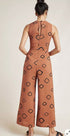 Wide Leg Faith Jumpsuit - Brown Dot
