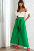 Belted Wide-Leg Pants - Poison Ivy