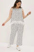 Gianna Feathered Pant Set - Black and White