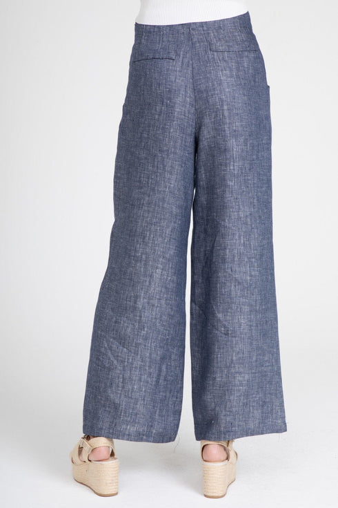 Hepburn Pant – Indigo Linen