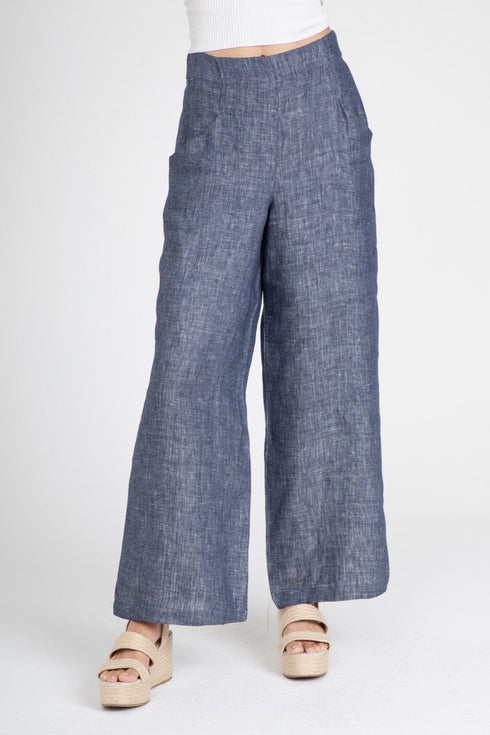Hepburn Pant – Indigo Linen