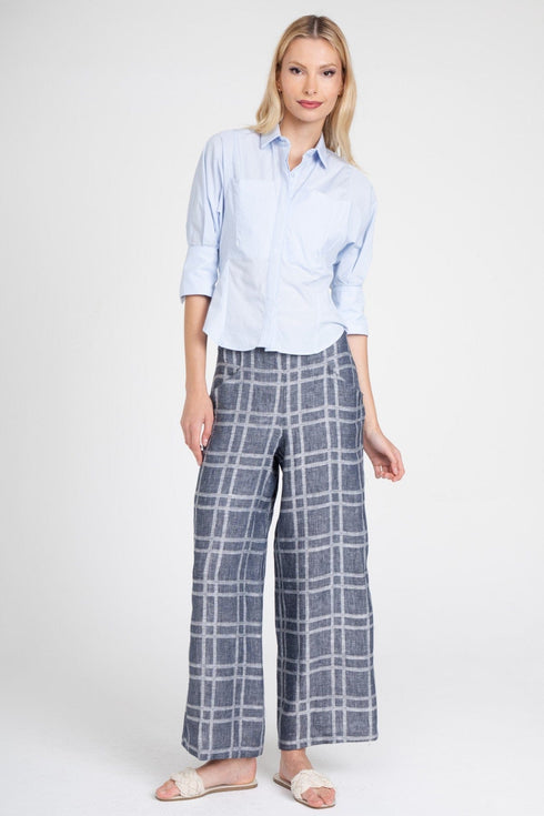 Hepburn Pant – Indigo Linen