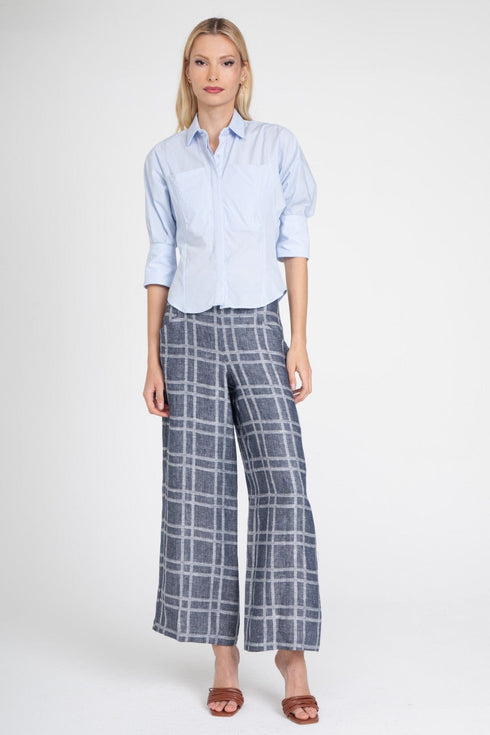 Hepburn Pant – Indigo Linen