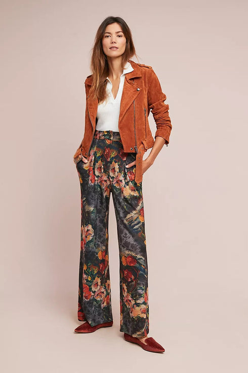Simone Floral Knit Pants - Monet