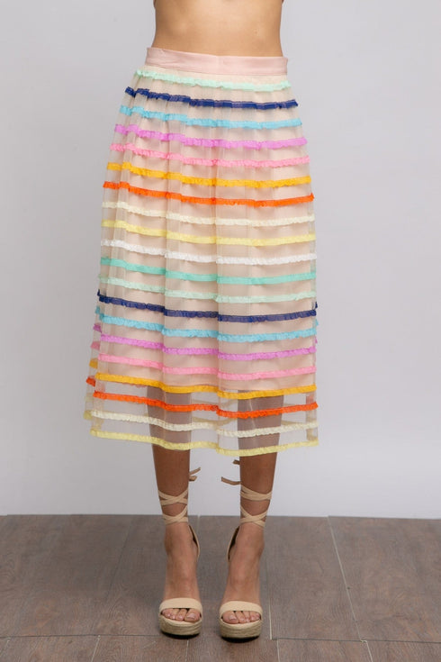 Aluna Skirt - Rainbow Stripe