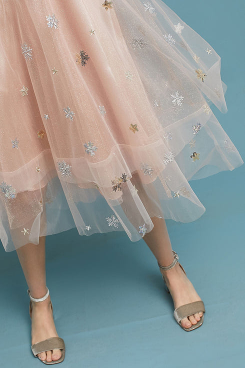 Beatrisa Metallic Tulle Skirt