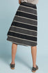 Black and Taupe Stripe Midi Skirt