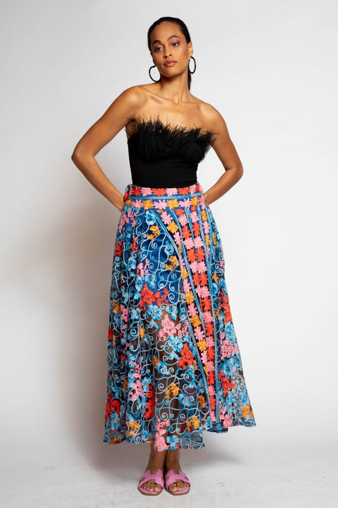Daniel Midi Skirt - Nocturnal Bloom