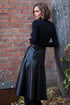 Faux Leather Belted Midi Allas Skirt