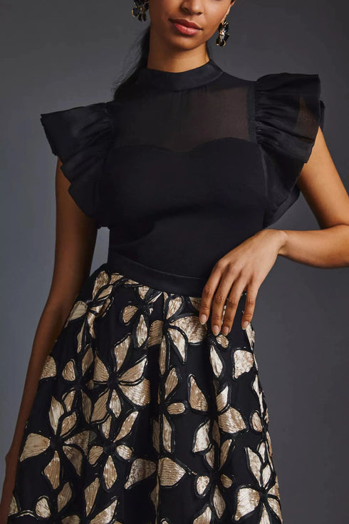 Floral Applique Skirt