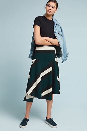 Green Sporty Stripe Skirt