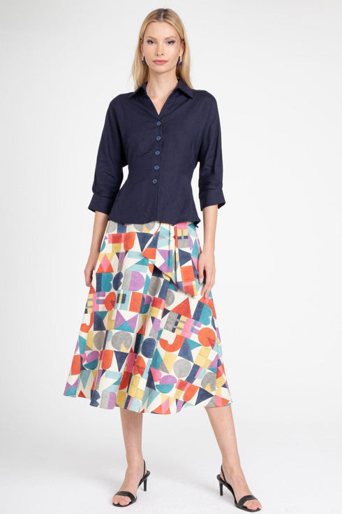 Alphabet Cotton Twill Skirt