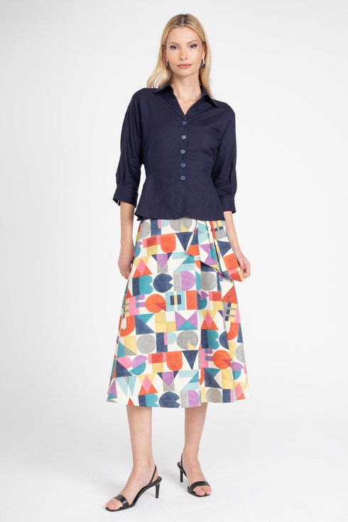 Alphabet Cotton Twill Skirt