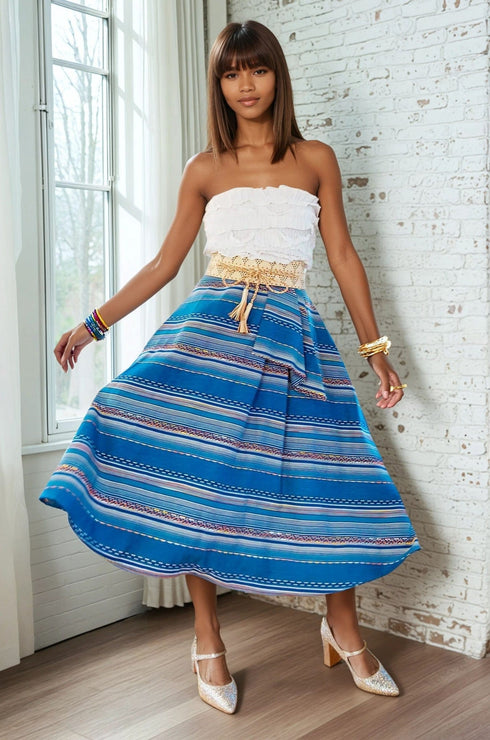 Liv Skirt - Blue Stripe