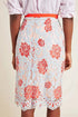 Pale Blue and Red Lace Skirt