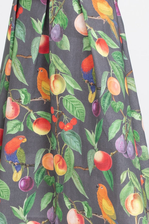 Parrot and Fruit Maxi Skirt