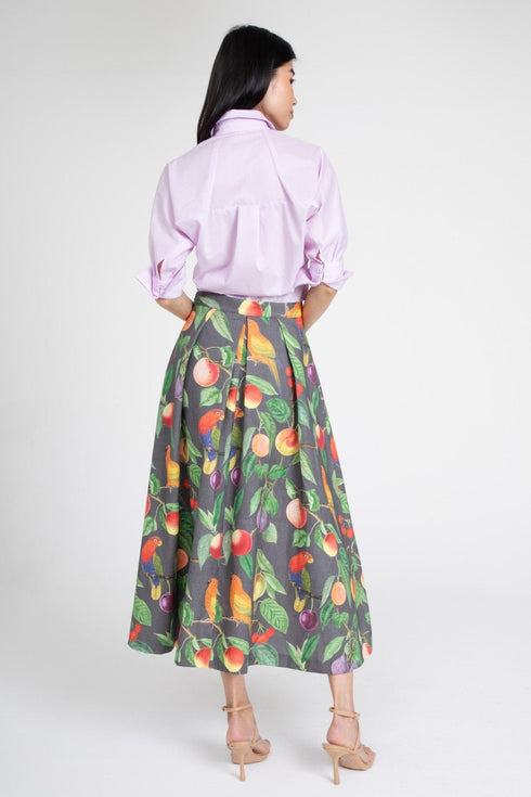 Parrot and Fruit Maxi Skirt