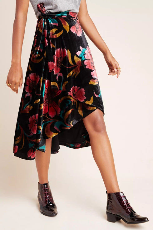 Velvet Wrap Skirt