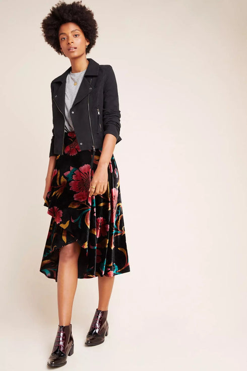 Velvet Wrap Skirt