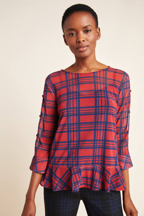 Belinda Top - Rachel Island Plaid