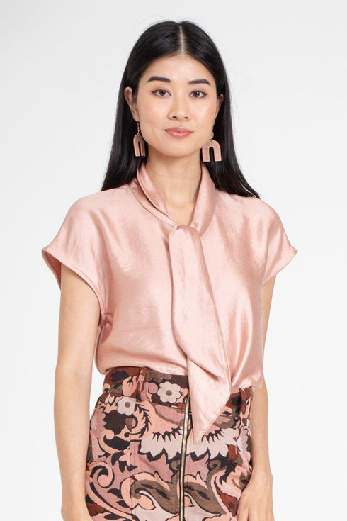 Bow Tie Top - Peach