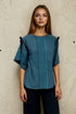 Brit Wit Knit Top - Teal and Black Stripe