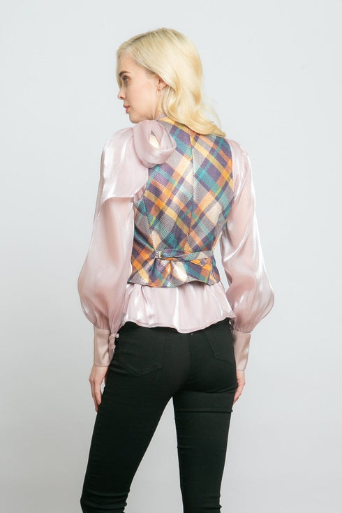 Button-Front Vest - Zion Plaid